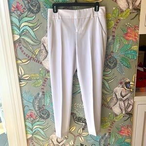 Alice + Olivia Crisp White Ankle Pants